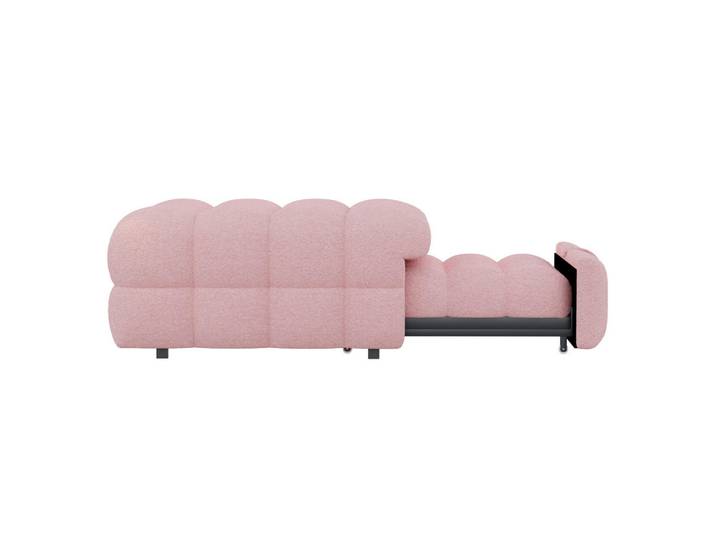 Modfu Bett aus Lammfell-Optik 70x180 cm Rosa 2-in-1 ausziehbar als Fußhocker und Gästebett, 70x180 cm, Schlafzimmer, Betten