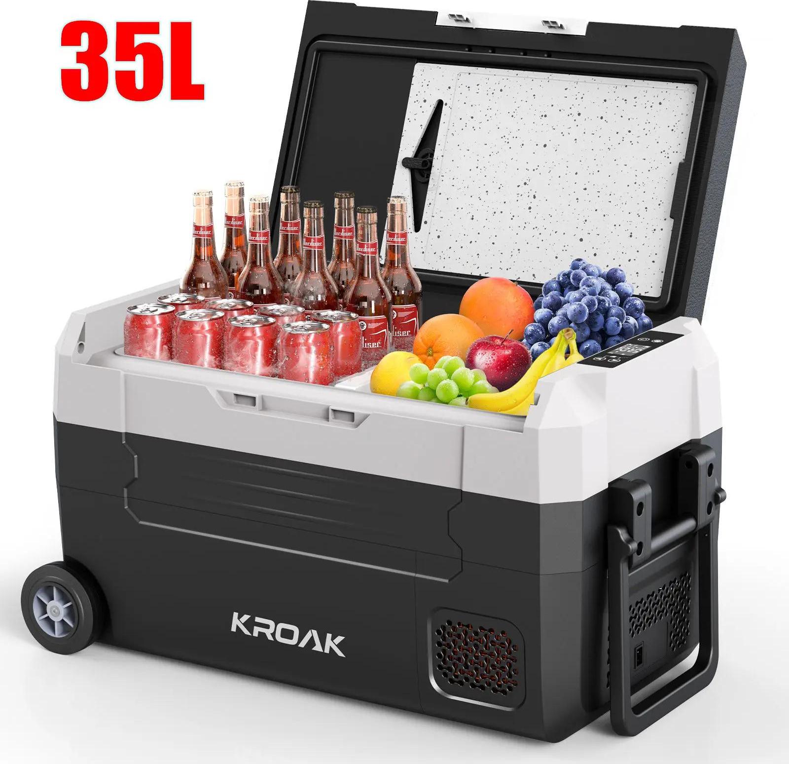 Tragbare Auto-Kühlbox & Gefrierbox - Kompressor 35 L Standard - 12 V - 20 bis +20 °C - ABS - Grün