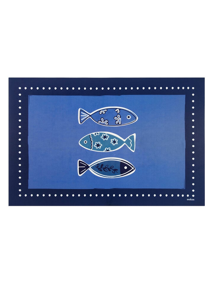 EXCELSA Badvorleger "Ocean" in Blau - (L)52 x (B)80 cm - onesize