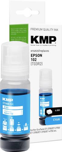 KMP Nachfülltinte ersetzt Epson 102, T03R2 Kompatibel Cyan 70 ml E183 1642,0003