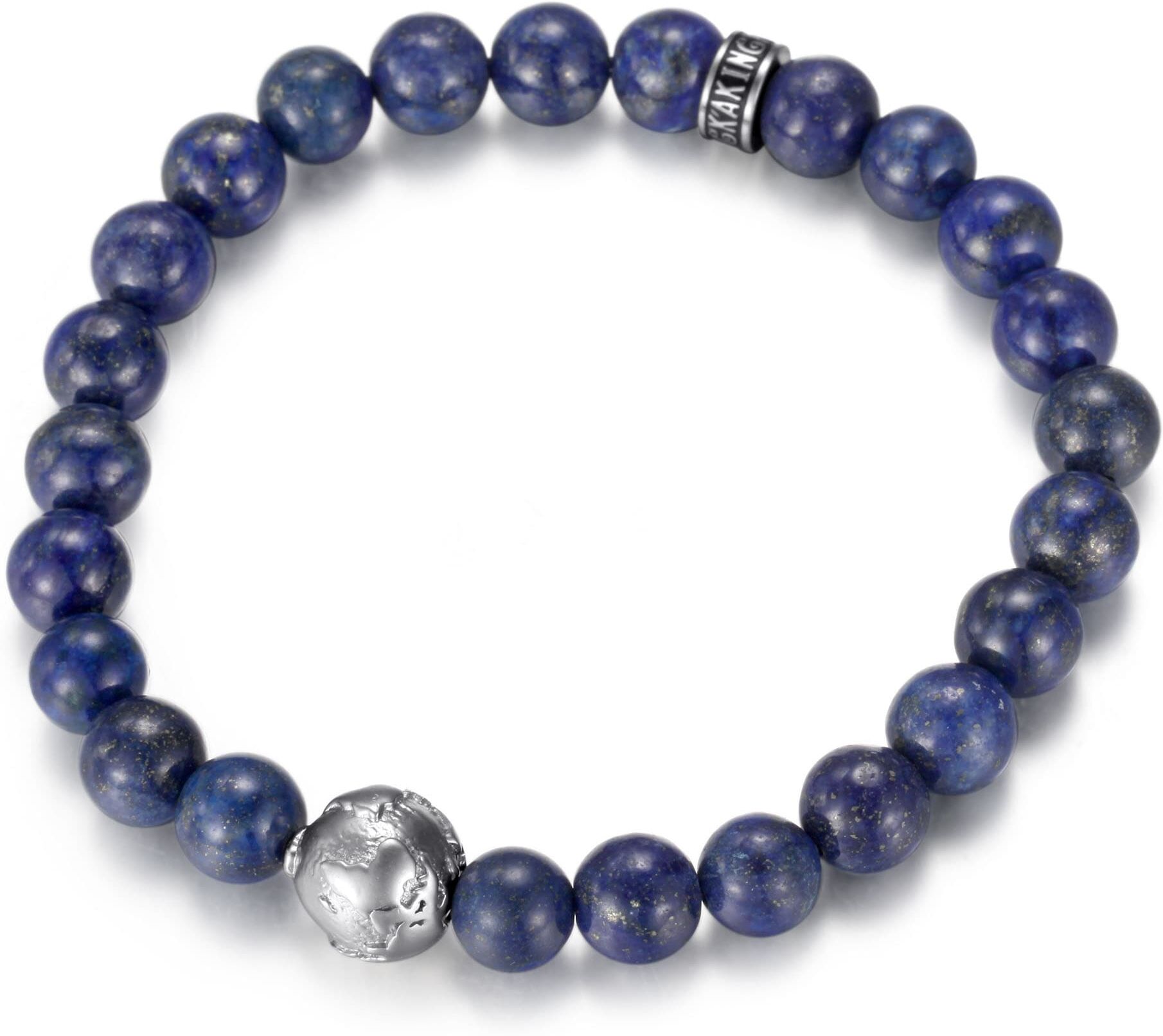 Perlenarmband FIRETTI "Schmuck Geschenk Armschmuck Armkette Perle", schwarz (edelstahlfarben, blau, schwarz, blau), Armbänder, 19cm, Edelstahl Nylon, Edelstahl, Nylon, Perlenarmband, mit Lapislazuli