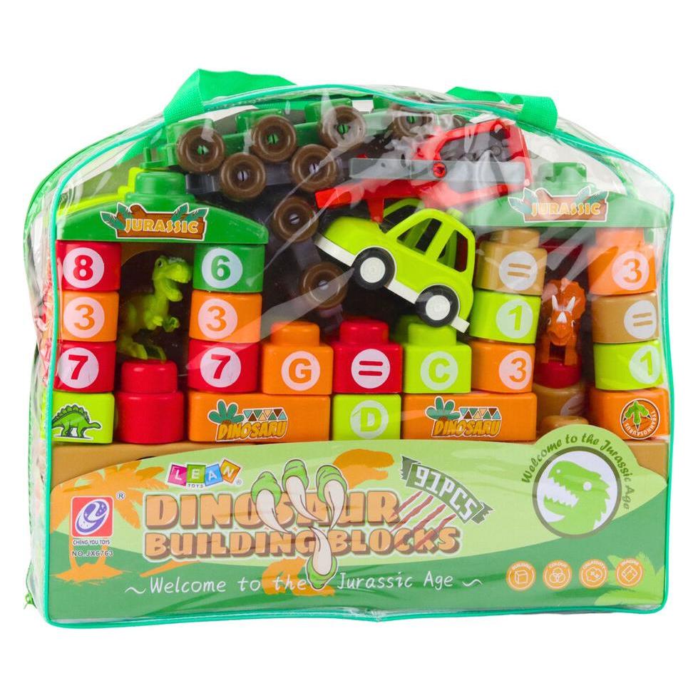 Lean Toys Pädagogische Bausteine â€<â€<im Beutel Dinosaurier Zahlen Buchstaben 91 Stk. (67498993)