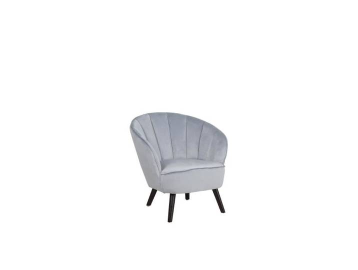 Fauteuil - BELIANI - DALA - Velours - Gris clair - Relaxation - Vintage