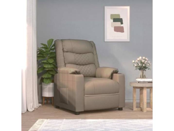 WHOPBXGAD Kunstleder Elektrische Liegefunktion Fernsehsessel Braun Relaxsessel Elektrisch Cappuccino-Braun Kunstleder Fernsehsessel mit 3 Liegepositionen und Fernbedienung