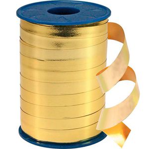 Präsent Geschenkband Mexico, gold metallic, Kräuselband, 10mm x 250m, glänzend