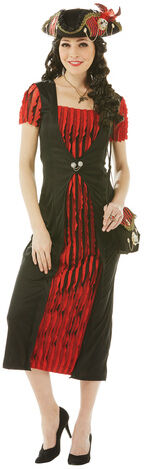 Piratenkleid, schwarz/rot