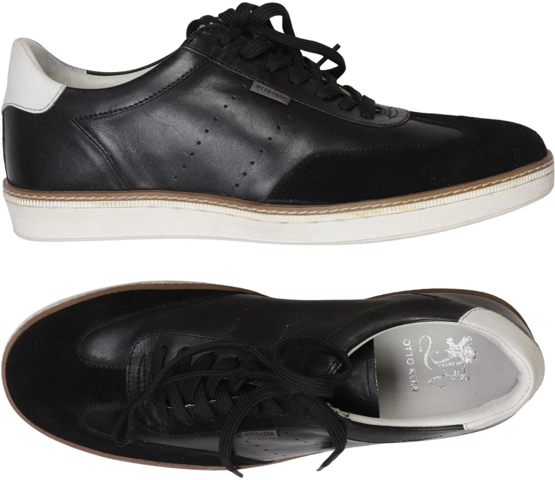 Otto Kern Herren Sneaker, Schwarz, Gr. EU 41, Leder - Second Hand