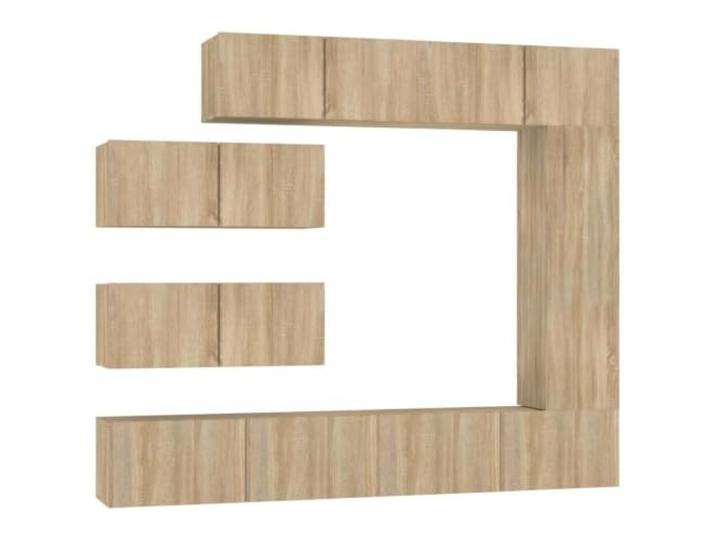 LMTYOENFG 7-TLG TV-Schrank-Set Wandmontage Lowboard Sonoma-Eiche Modulare Ausführung für das Wohnzimmer: Schwebende TV-Möbel aus Holzwerkstoff bieten flexiblen Stauraum für Ihre Medien.