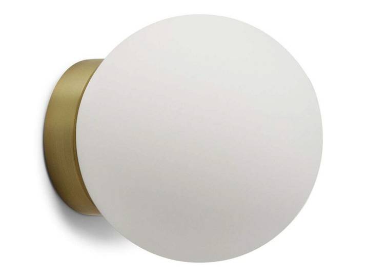 Plafonnier LED Palla C135, IP44, laiton/opale - Antidark - Salle de bains - Verre