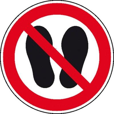 Verbotsschild Betreten der Fläche verboten, Hygiene und Abstand Folie selbstklebend (Ø) 100 mm ISO 7010 1 St.