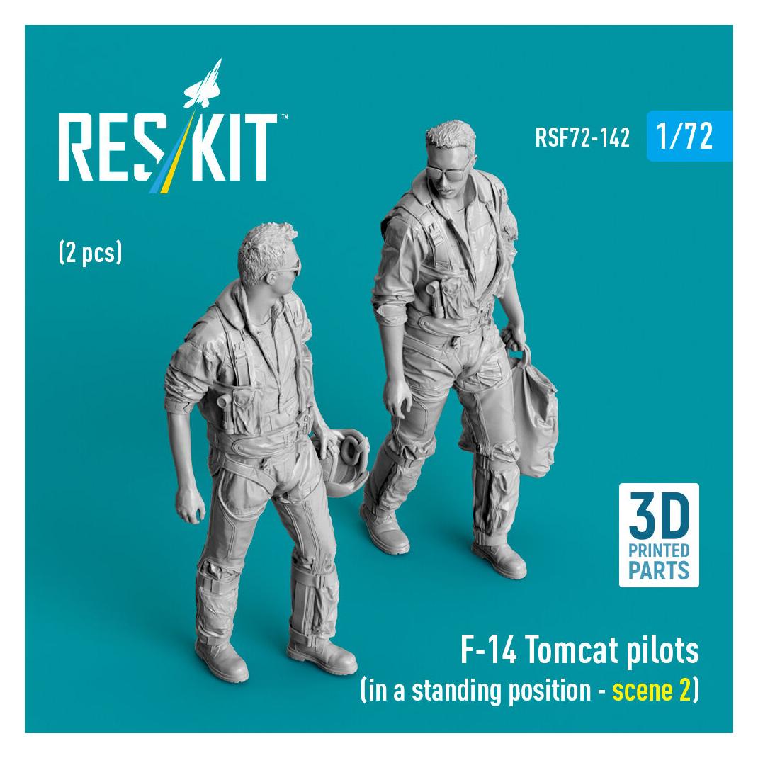 ResKit F-14 Tomcat pilots (in a standing position - scene 2) (2 pcs) (3D Printed) (RSF72-0142)