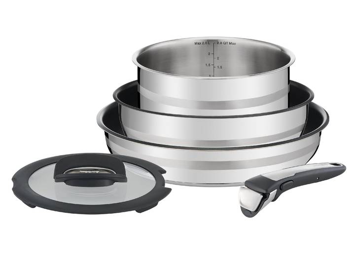 Pfannen-Set TEFAL Ingenio , silber (silberfarben), Pfannen, Pfannen-Set