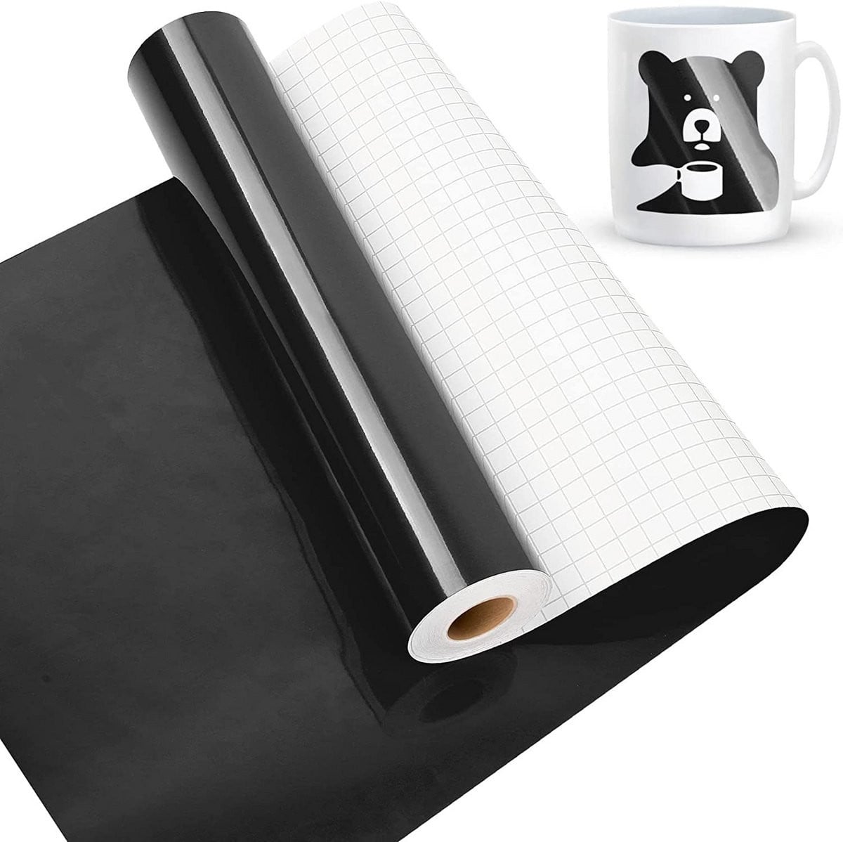 Zelfklevende Plotterfolie Vinyl voor Decoratie - Glanzend Zwart - B: 305 cm, L: 1525 cm