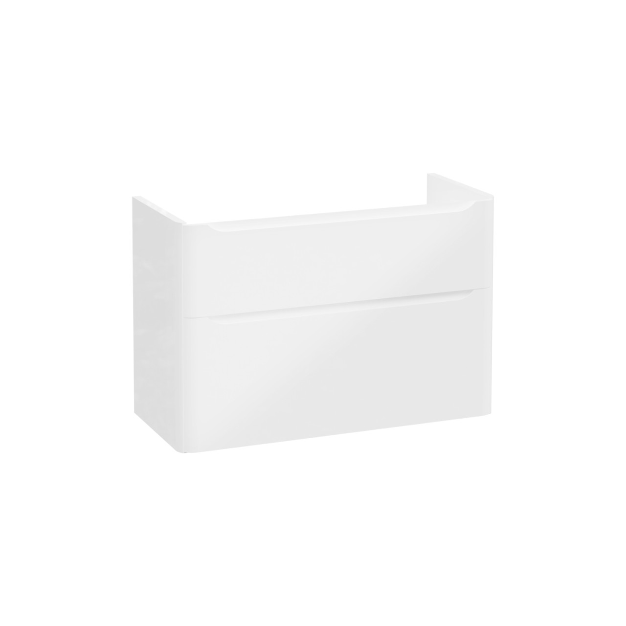 VitrA New Integra Round Waschtischunterschrank mit 2 Vollauszügen 97 x 45 x 65 Weiß Hochglanz,70023 70023