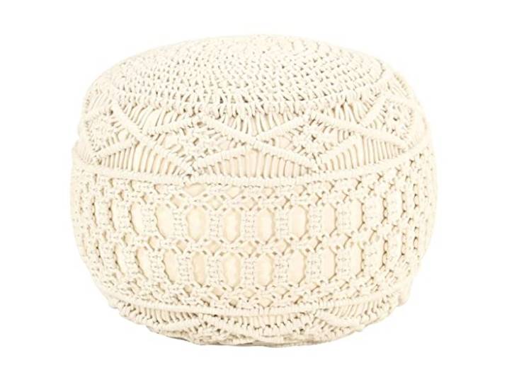 KGCRYUWED Makramee Sitzpuff handgefertigt 45x30 cm aus Baumwolle für Wohnzimmer Schlafzimmer Sitzhocker dekorativ Beige
