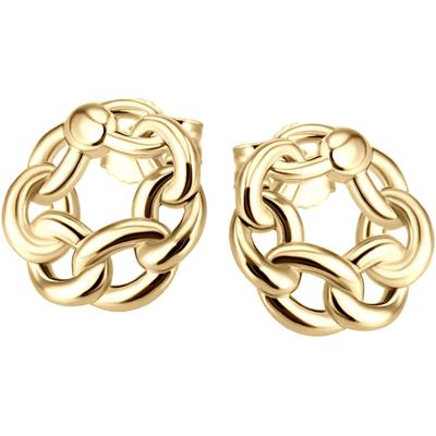Paar Ohrstecker FIRETTI "Schmuck Geschenk Silber 925 Ohrschmuck Ohrringe Kreis Kettenglieder", gold (gelbgoldfarben), Ohrringe, Damen, 11,7mm, Silber 925 (Sterlingsilber)
