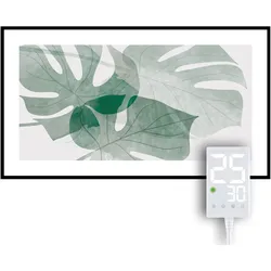 Heidenfeld Infrarotheizung HF-HP105, mit Bild, 16 Motive, 10 J. Garantie, Thermostat, Wandmontage (1000 Watt, Palmenblätter)