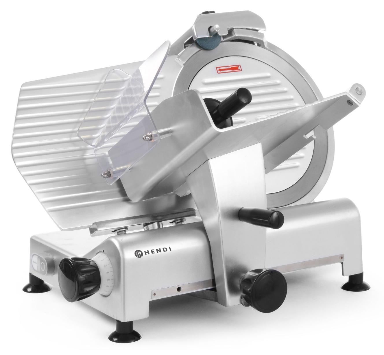 HENDI Profi 300 vleessnijmachine met geïntegreerde slijpmachine