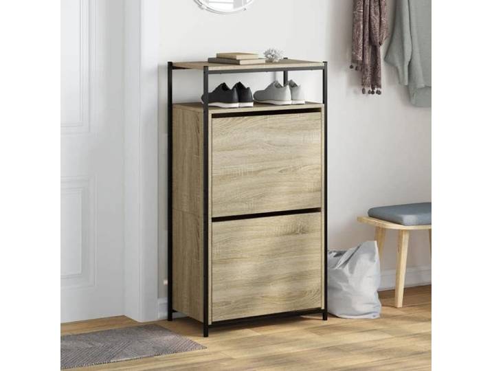 Clarence - TOP* Porte chaussures/ Armoire à chaussures - chêne sonoma 60x34x112cm - bois d'ingénierie EU8017