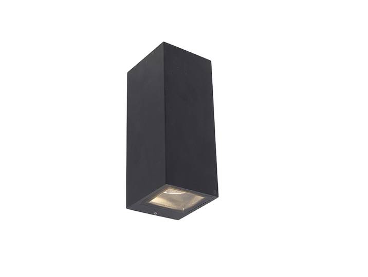 Applique murale moderne noire 2 lumières GU10 AR70 IP54 - Baleno