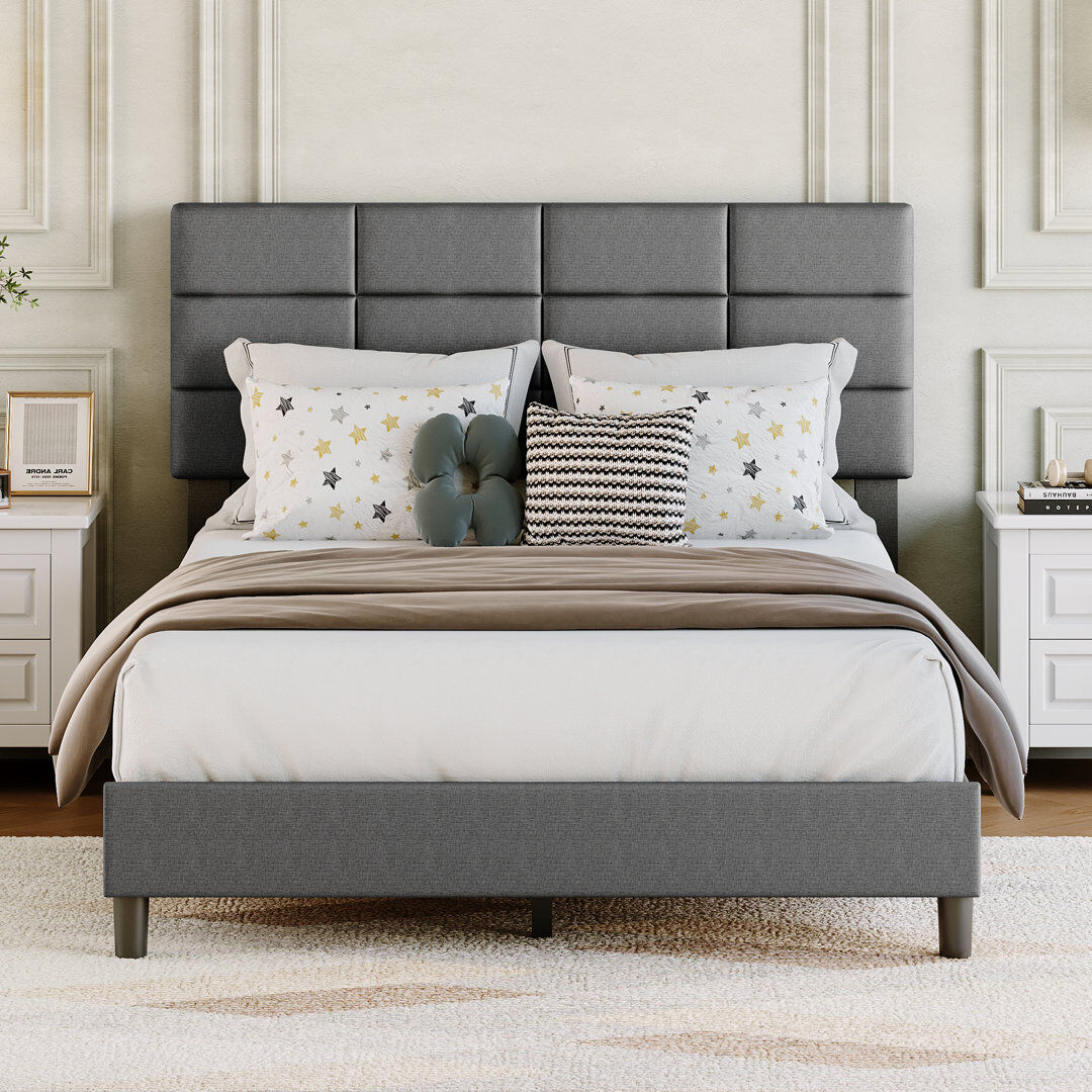 17 Stories Bed Frame Dark gray DOUBLE