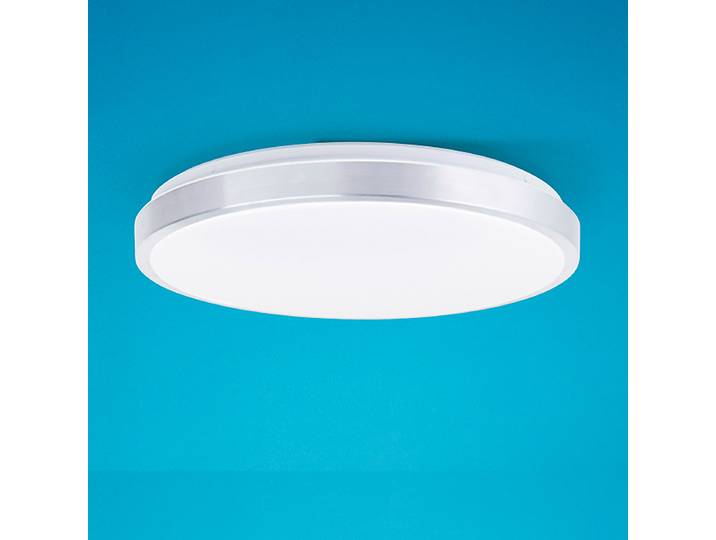 LED-Deckenleuchte Ø 49cm Silber Aluminiumguss, gebürstet ABS Kunststoff LED LED-Platine