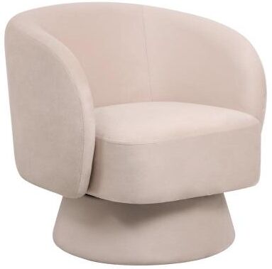 LeisureMod Raze Modern Swivel Accent Chair, Curved Barrel Back, Round Pedestal Base