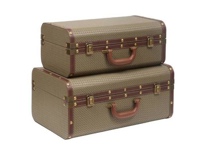 Lot de 2 cantines de rangement rectangulaires Bonie vert kaki - Atmosphera Créateur d'intérieur