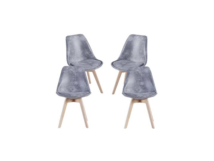 4er Set Synk Vintage Stühle - Gris clair