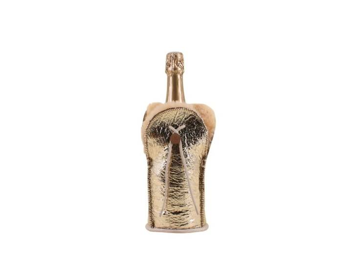 Etui bouteille champagne peau de mouton véritable métallisé