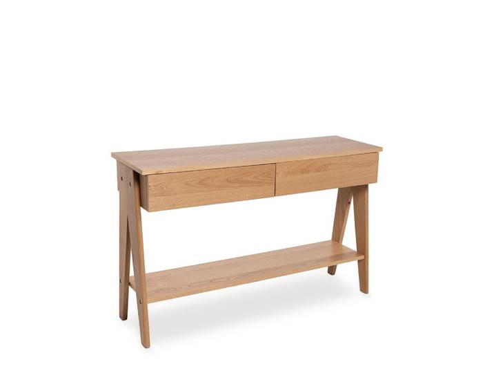 Console d'entrée avec tiroirs et finition en bois de chêne