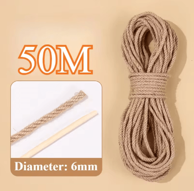 Inspire Picks ClimbGrip Premium Sisal Rope For Cat Trees, Scratching Posts & DIY Projects 6mm 50m