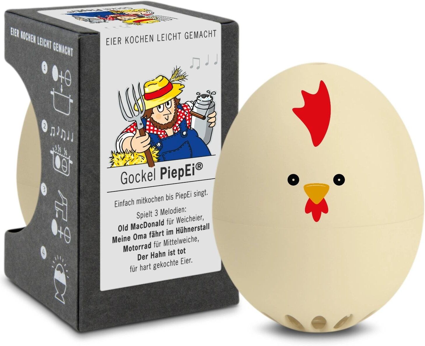 Küchentimer "PiepEi Singende Eieruhr Gockel", beige, Wecker, Küchentimer beige Einheitsgröße
