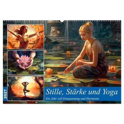 Stille, Stärke und Yoga (Wandkalender 2027 DIN A2 quer), CALVENDO Monatskalender