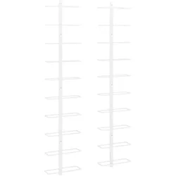 vidaXL Wand-Weinregale für 10 Flaschen 2 Stk. Weiß Metall