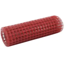vidaXL Drahtzaun Stahl mit PVC-Beschichtung 25x0,5 m Rot