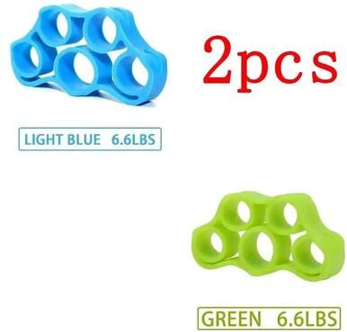 Uplifted Finds Hand Gripper Finger Expander Resistance Bands Set 2 Pcs Blue + Green