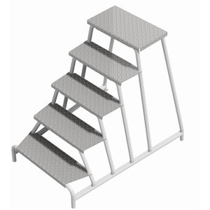 Layher Montagetritt 1075, bis 200kg, 5 Stufen, 80 x 99 x 114cm