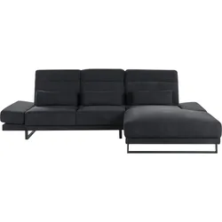 ECKSOFA 4-Sitzer Stoff Schwarz linksseitig Ikast