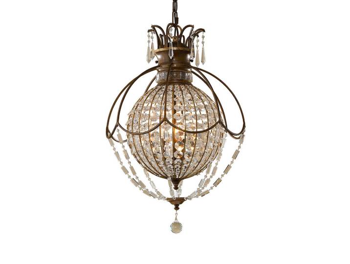 Elstead Lighting Kronleuchter, Bronzefarben, Metall, Glas, 77.5 cm, RoHS, mit Behang, Lampen & Leuchten, Innenbeleuchtung, Kronleuchter