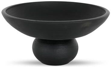 "NADAAL STUDIOS Caelis, Handcrafted Decorative Bowl, Matte Black - 13""W x13""D x6.5""H"