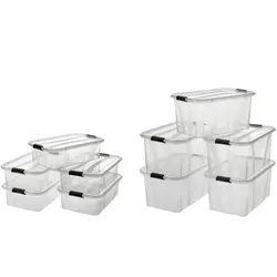 10 Stück Aufbewahrungsboxen - 5 Stück 7 Ltr. + 5 Stück 14 Ltr. Volumen