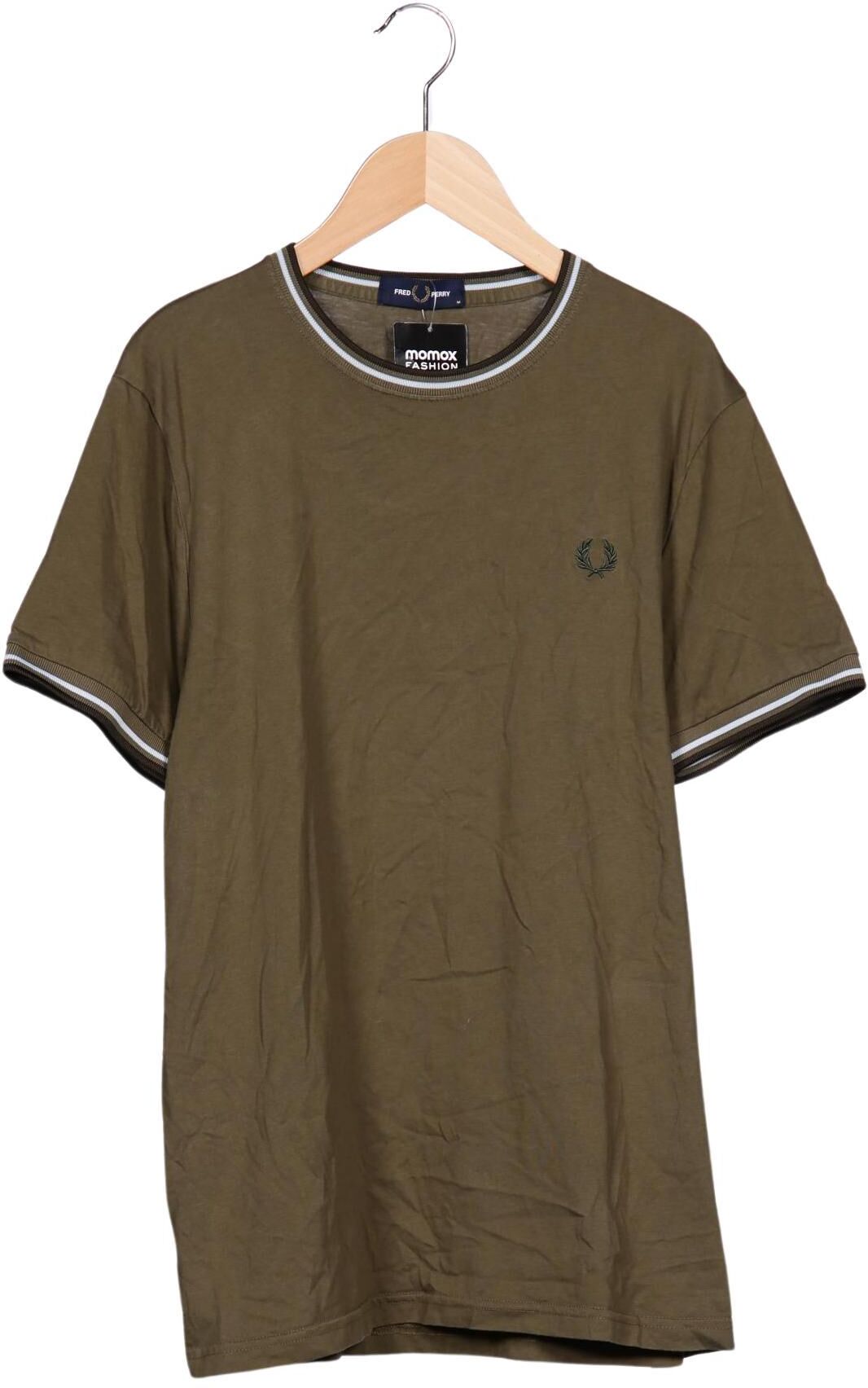 Fred Perry Herren T-Shirt, Grün, Gr. M, Baumwolle - Second Hand