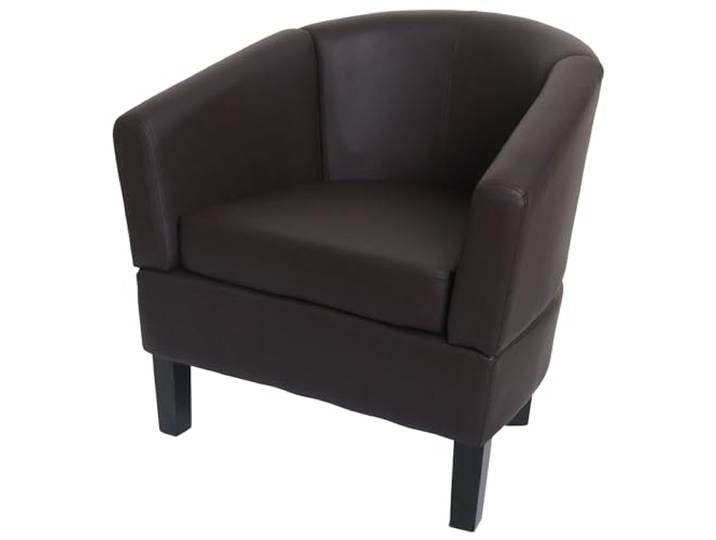 Mendler Lounge-Sessel HWC-O17AM FSC®-Zertifiziert Kunstleder - braun Sessel, Clubsessel, Cocktailsessel