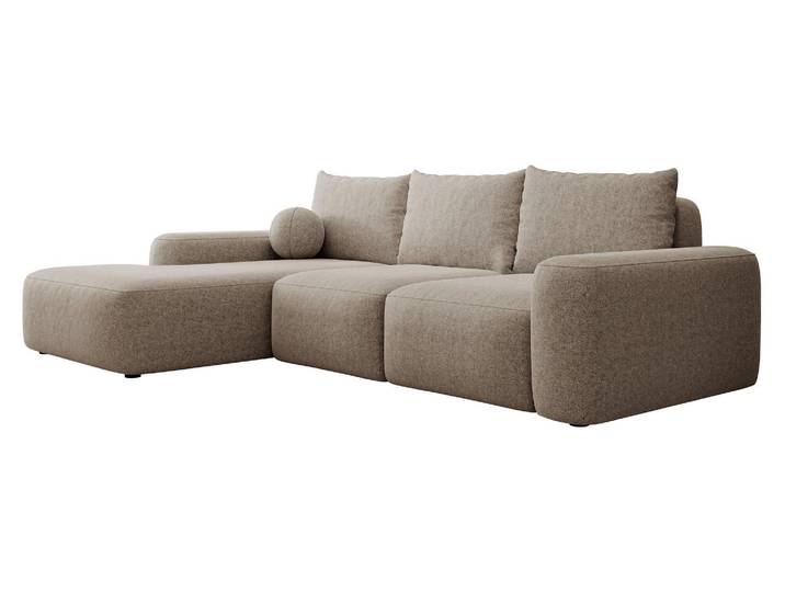 Selsey Carnos - Ecksofa mit Schlaffunktion, Balancekissen, Chenillebezug, Hellbraun, linksseitig