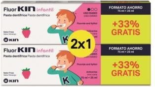 Kin fluor kin infantil pasta 75ml+25ml 2x1