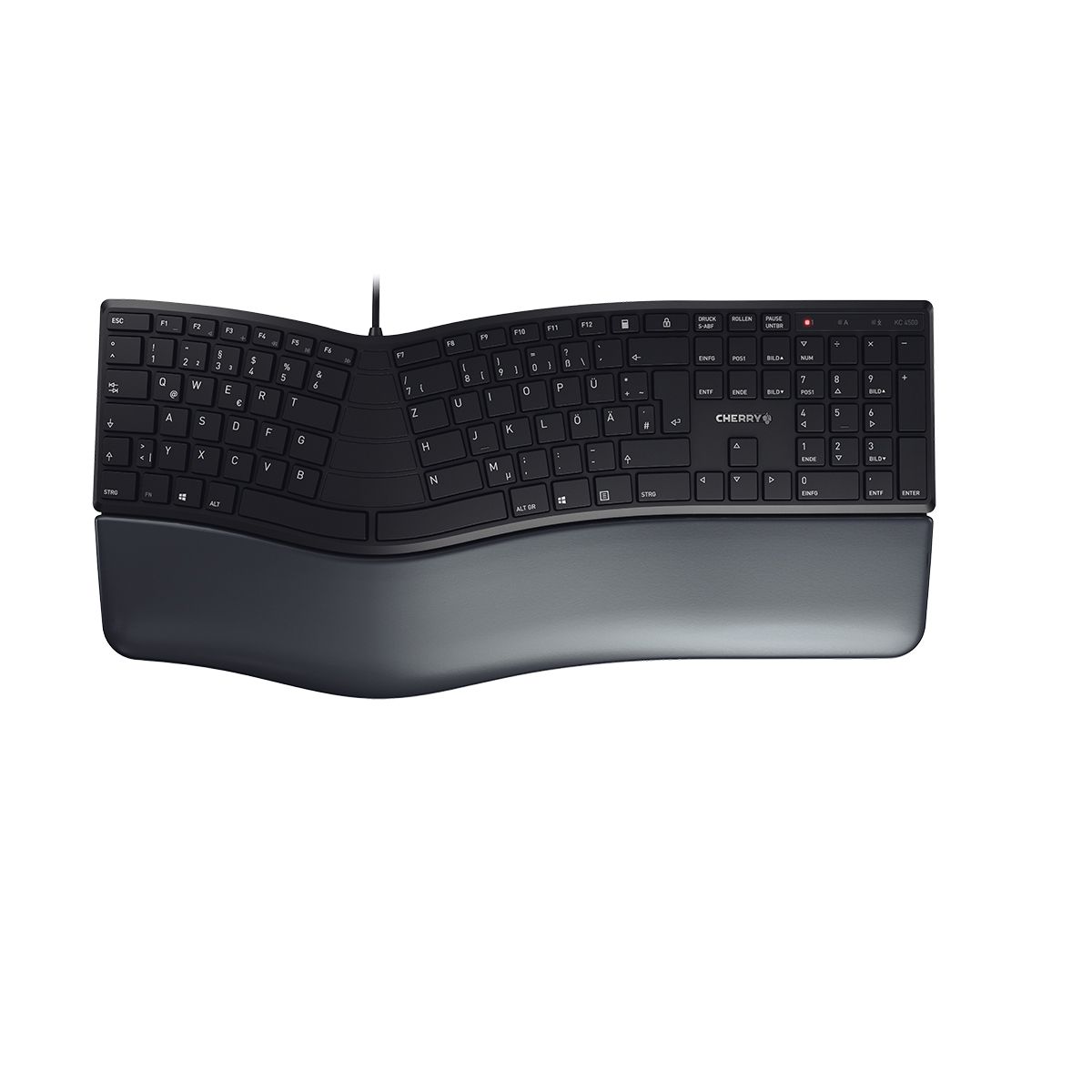 CHERRY KC 4500 ERGO Kabelgebundenen Tastatur US Layout mit Euro Symbol schwarz JK-4500EU-2