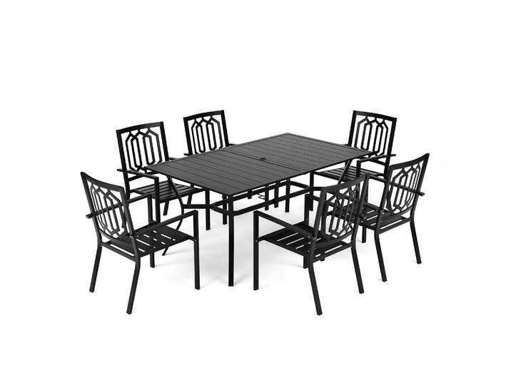 Gartenmöbel Set FREDERICO 7-teilig schwarz