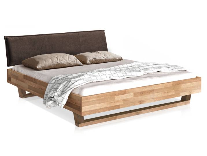 LÖWEN Holz-Kufenbett mit Polsterkopfteil, Material Massivholz