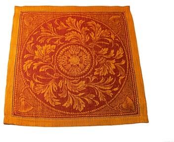 French Home Linen Set of 6 Renaissance Napkins - Warm Sienna & Saffron